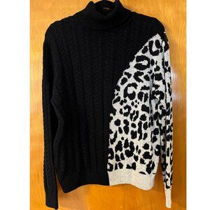 Two Tone Turtleneck Sweater